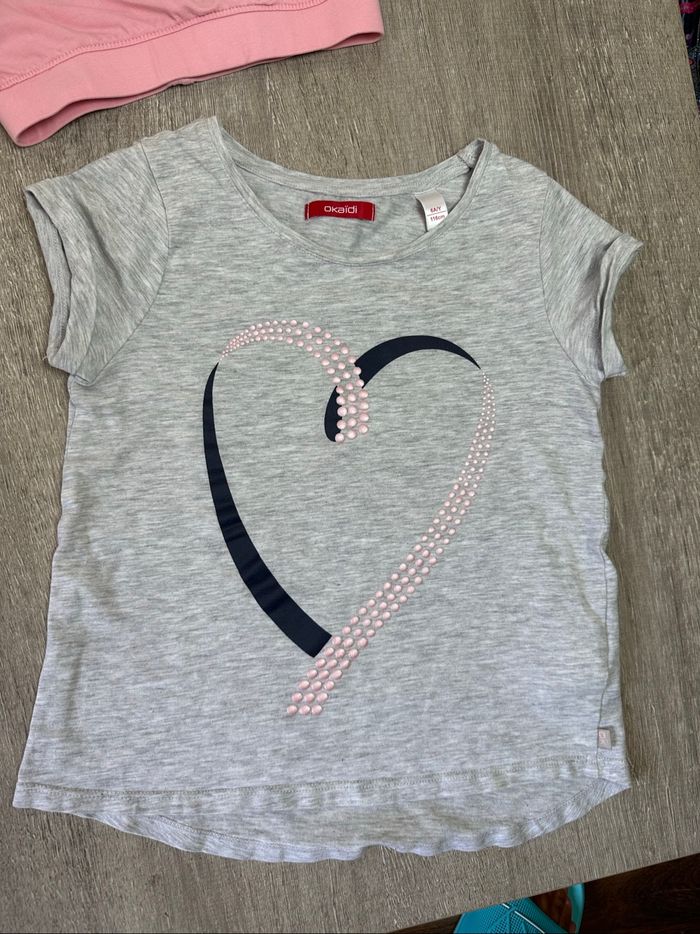 T-shirt sport effet 2 en 1 motif cœur - taille 6 ans - 116cm - photo numéro 3
