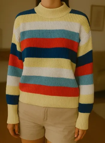 Pull oversize à rayures jaune