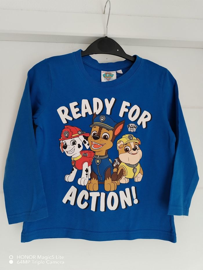 Nickelodeon Lot de 4 t-shirts à manches courtes et col rond Paw Patrol