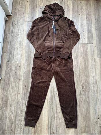 Ensemble veste jogging velours marron femme L