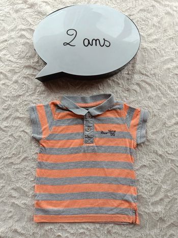 Polo tee shirt manches courtes rayé Garçon 2 ans New York In Extenso