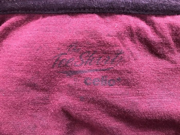 Tee-shirt bordeaux Celio - Taille S - photo numéro 3