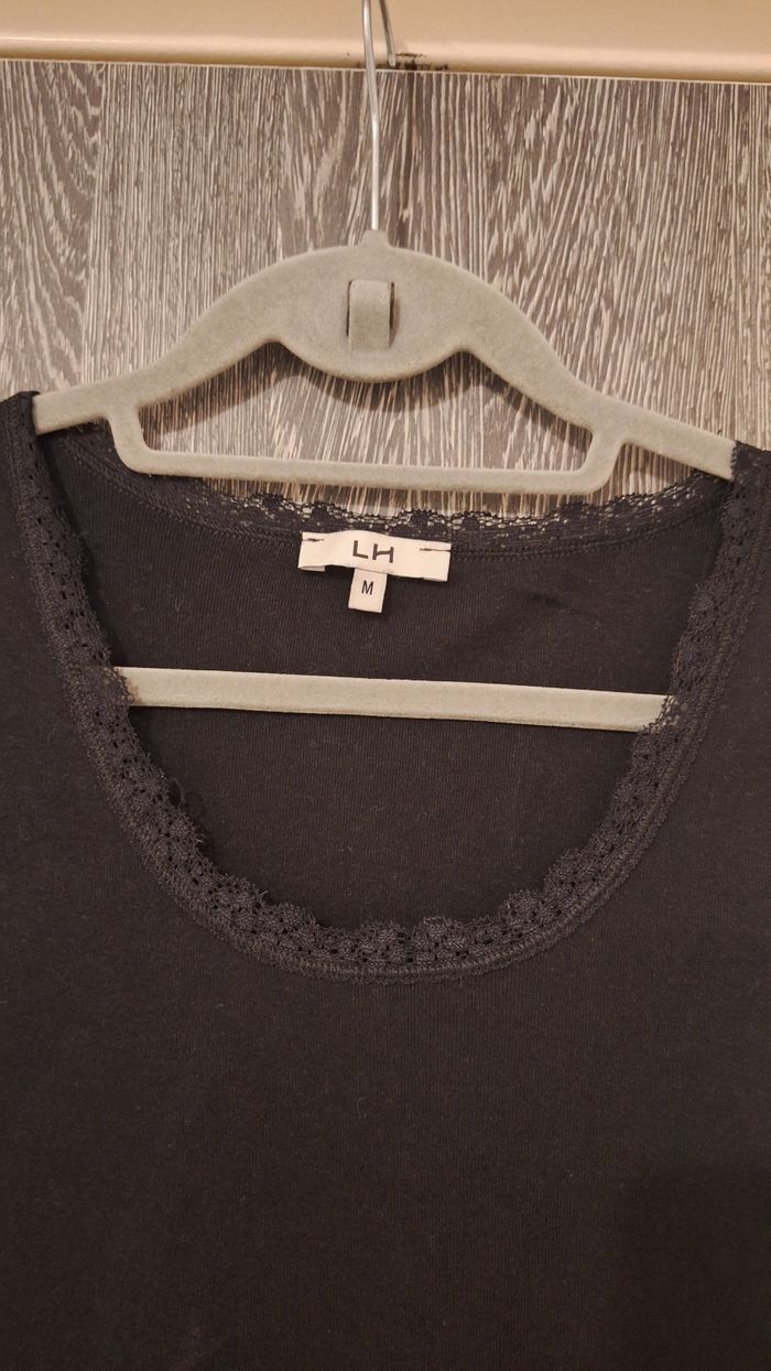 Débardeur en coton noir à dentelle - photo numéro 3