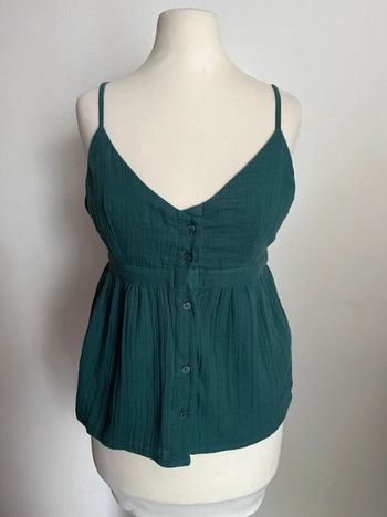 Top, débardeur bretelles ajustables vert taille L 100 % coton