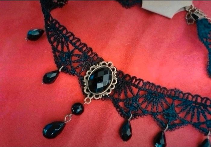 F99 Collier dentelle rétro vintage gothic ajustable noire sexy - photo numéro 2