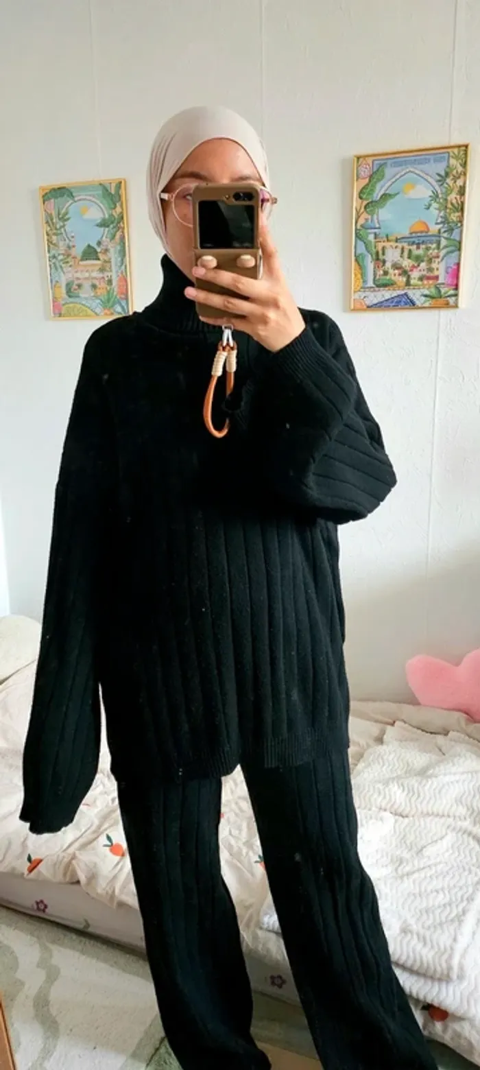 🖤 Ensemble pull & pantalon oversize noir 🖤 - photo numéro 4