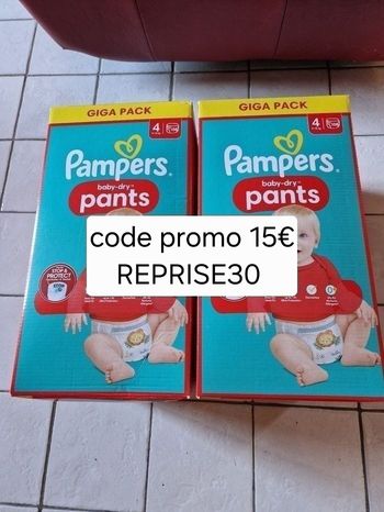 216 couches culotte Pampers baby-dry taille 4