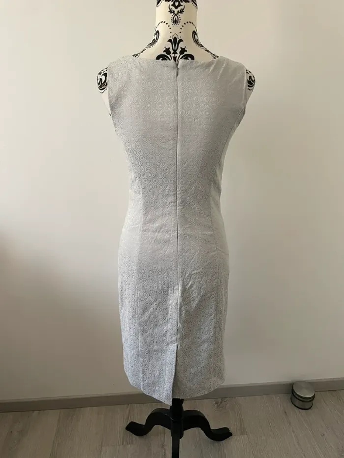 Robe fourreau grise BPC motif jacquard - Taille 38 - photo numéro 8