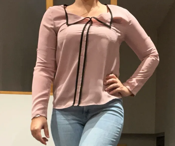 Blouse rose et noir