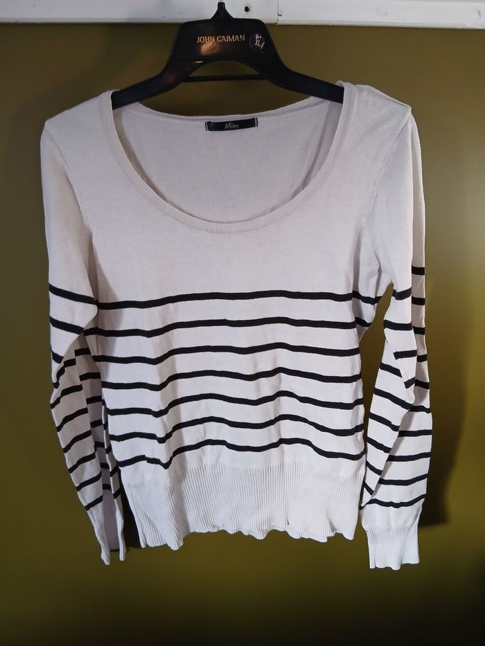 Pull mim marinière taille L - photo numéro 1