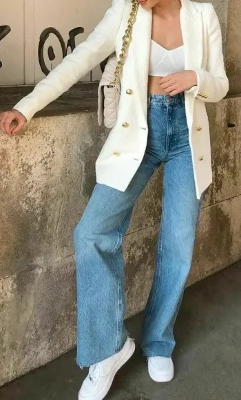 Veste blazer Zara tweed croisé taille S