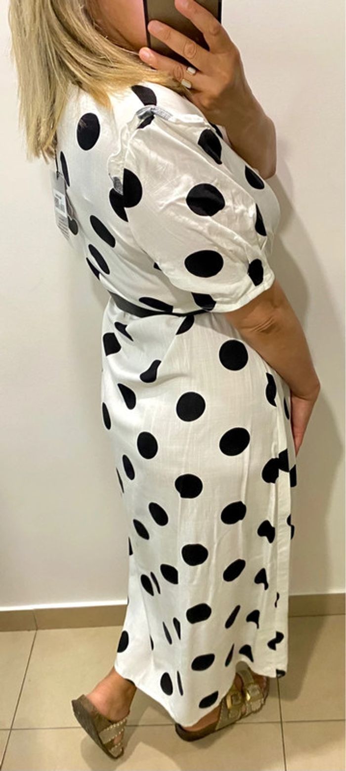 Robe longue ouverte à  pois Taille L - photo numéro 5