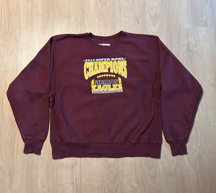 Sweat Champion Reverse Weave Superbowl 2012 Sharon Eagles - Bordeaux - Taille L - Très bon état