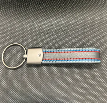 Porte-clés voiture style BMW – Surpiqûres tricolores – Neuf – Look sport auto