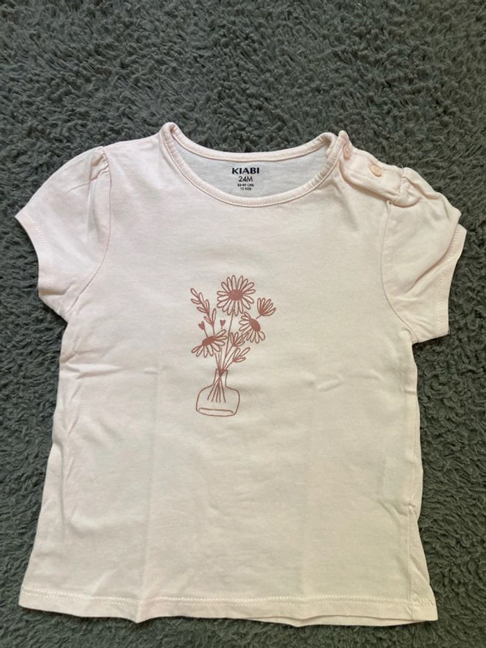 Teeshirt MC rose pâle 24 mois