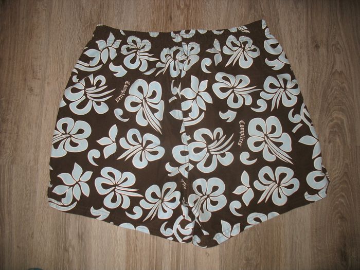 SHORT DE BAIN MARRON A FLEURS "COMPLICES" - TAILLE 4 - n°01 - photo numéro 2
