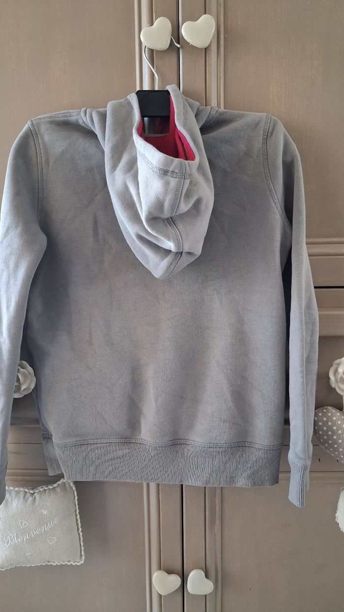 Veste zippé a capuche rose grise roxy taille 10 ans - photo numéro 2
