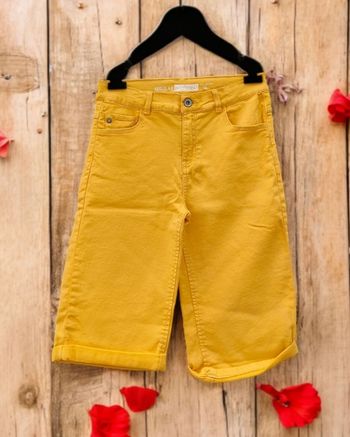 Bermuda fille 14 ans jaune moutarde In Extenso – neuf – coupe regular sous genoux
