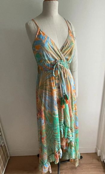 Robe d'été soie motif feuillage – M
