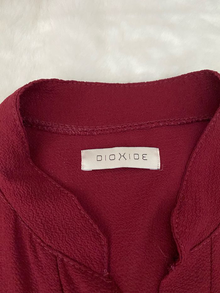 Robe midi bordeaux à volants - photo numéro 3