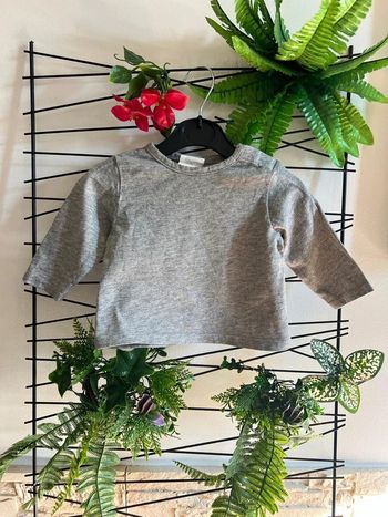 T-shirt manches longues mixte gris 6 mois