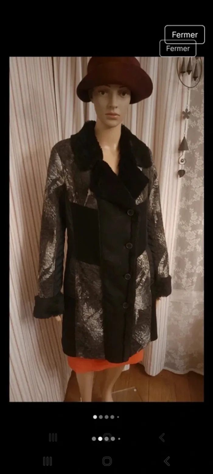 Manteau Bonita noir/gris parfait état taille 36 - photo numéro 2