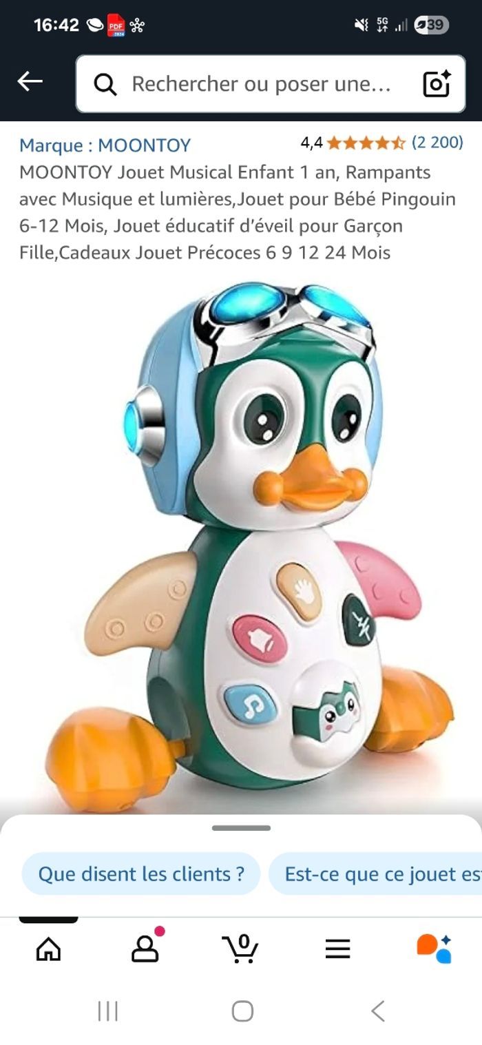 Jouet musical pingouin - photo numéro 5