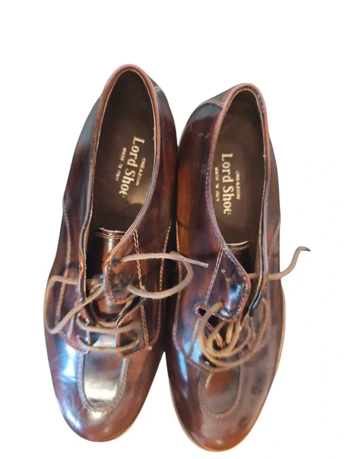 Chaussures en cuir vintage Lord Shoe, fabriquées en Italie, taille39 - photo numéro 3