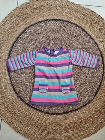 Jolie robe pull rayée La Redoute taille 1 mois