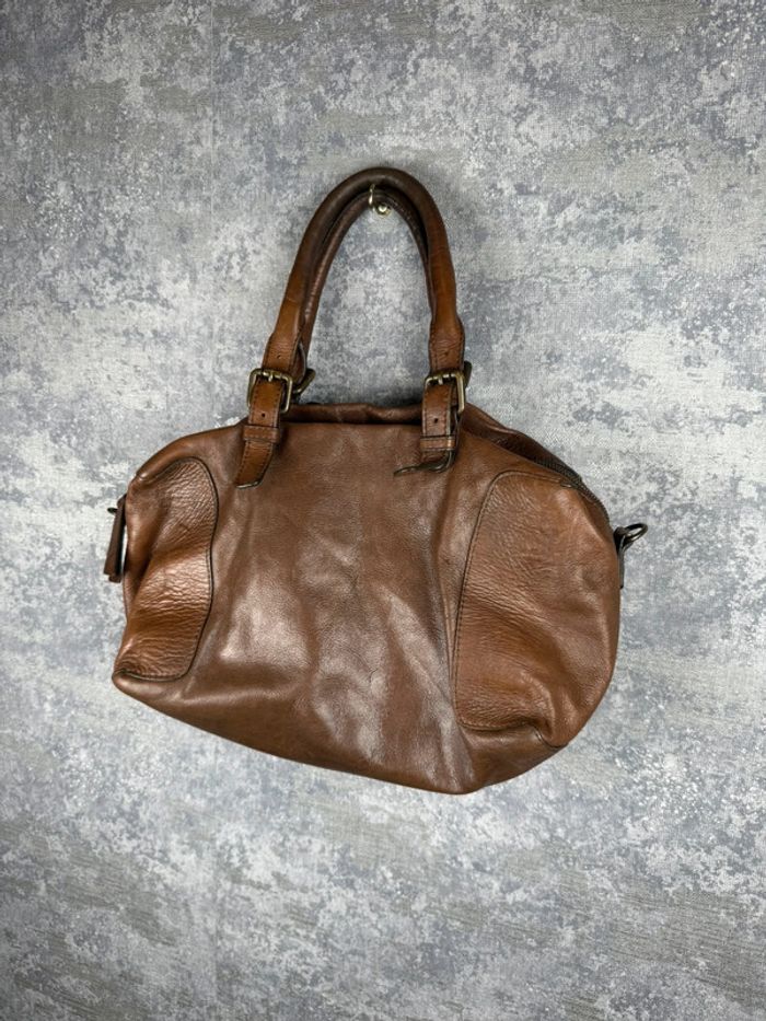 Sac à Main Gérard Darel Porté Main en Cuir de Veau Marron - photo numéro 3
