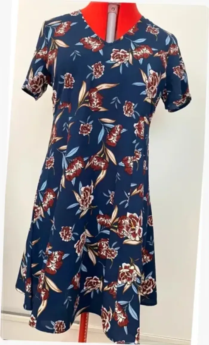 Robe patineuse fleurie bleue Arkitect