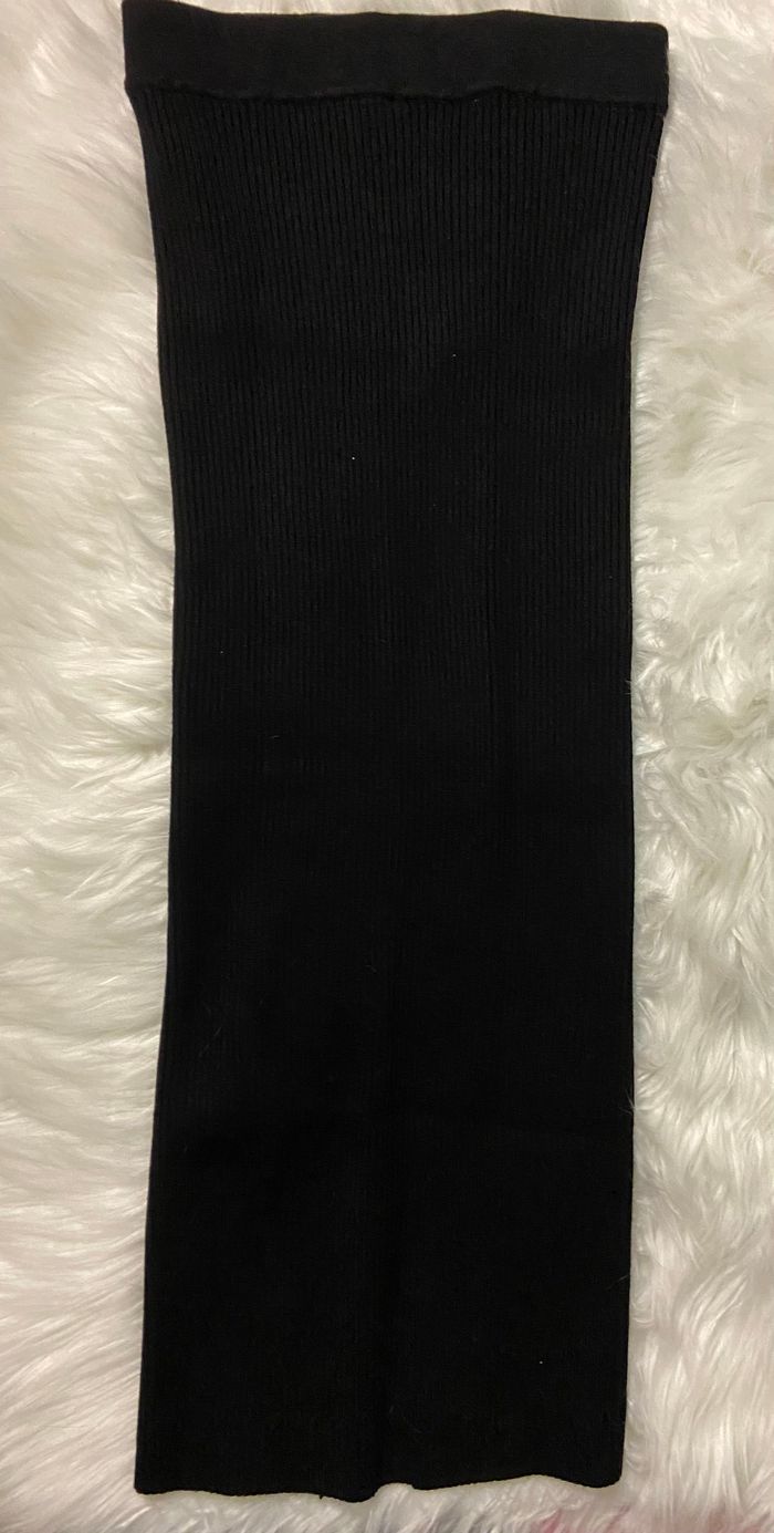 Jupe tube en maille côtelée Bershka