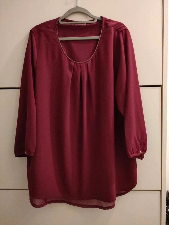 Blouse bordeaux taille 40 Damart - photo numéro 4