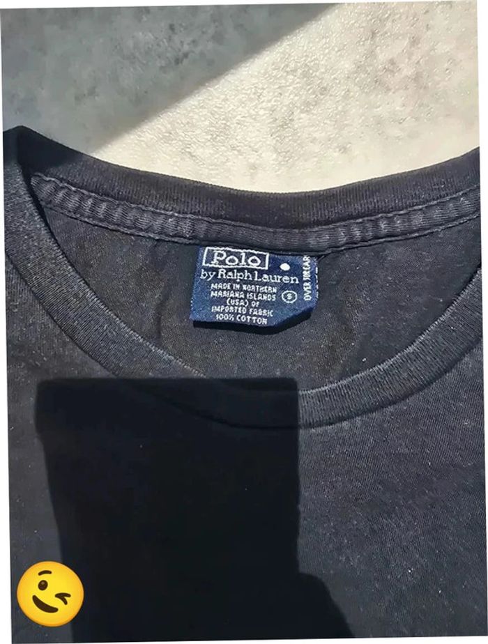 T-shirt Ralph Lauren S coupe col rond noir Homme Men tee63 - photo numéro 3