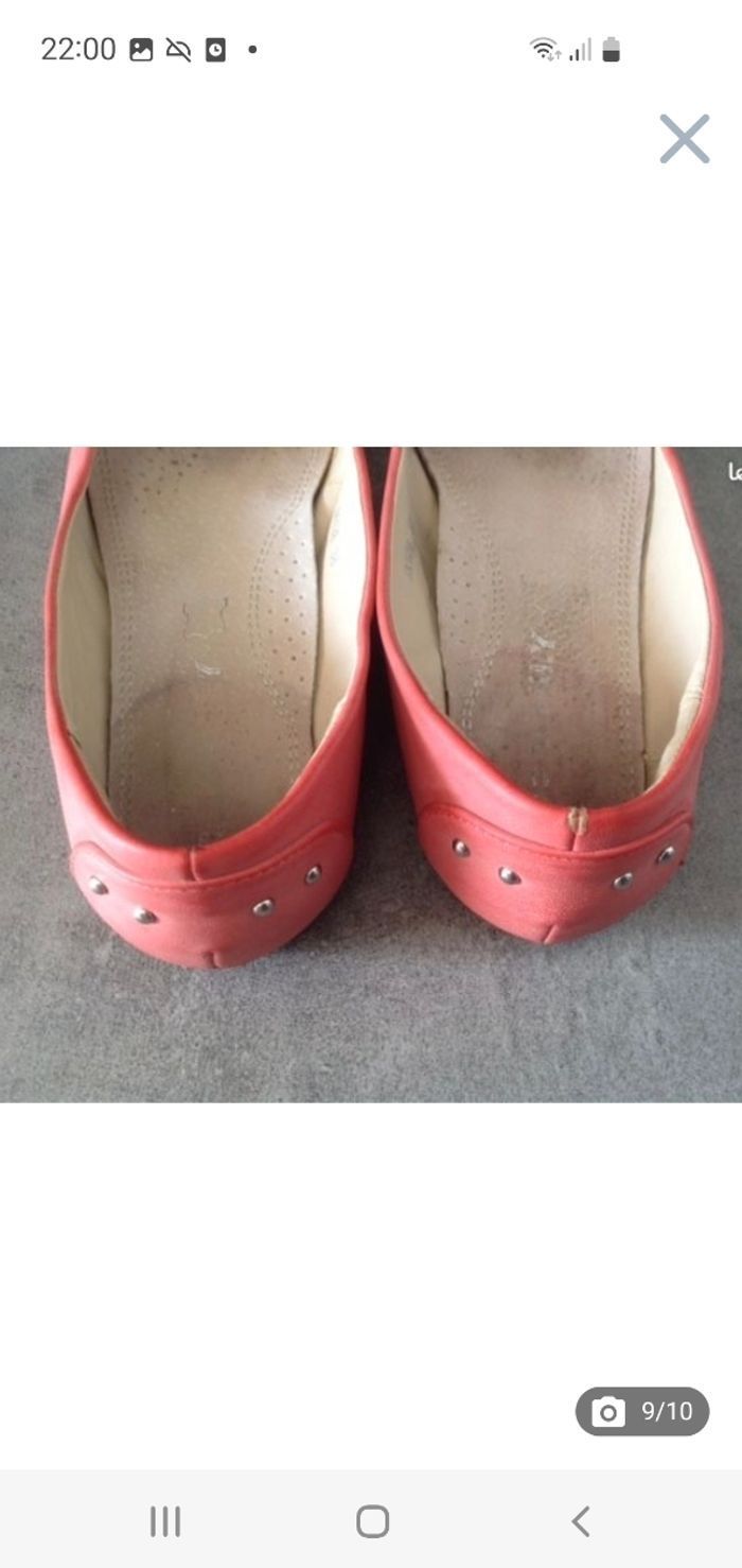 Ballerines saumon / corail pointure 38 - photo numéro 9