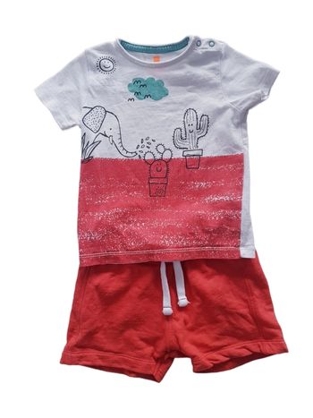 Hema - Ensemble tee-shirt manches courtes + short (9 mois)