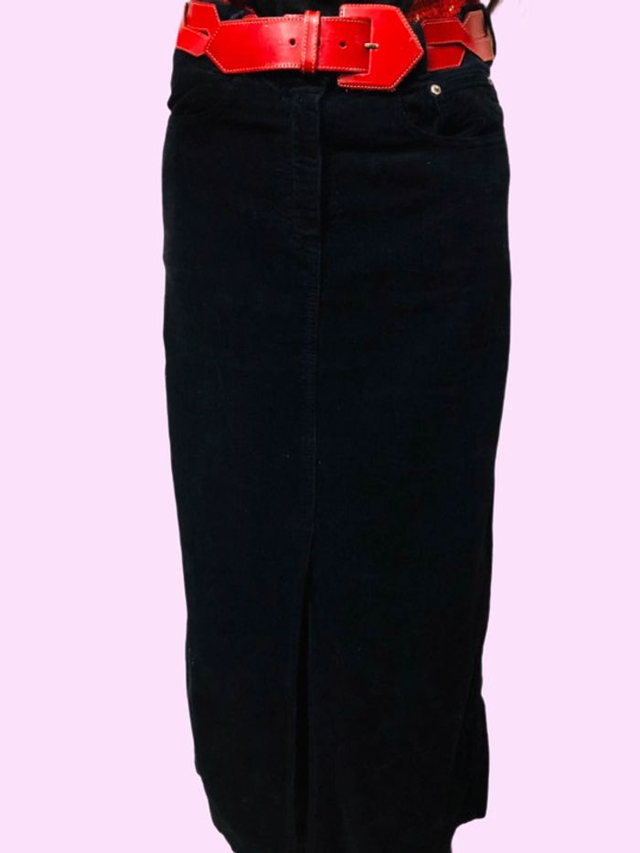 🖤Jupe longue vintage Y2K en velours côtelé noir Black corduroy skirt🖤 - photo numéro 10