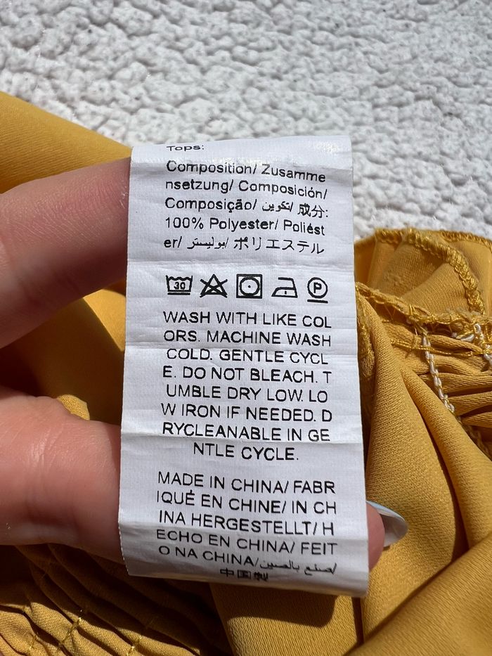 Top jaune à fronces taille 7 ans Shein - photo numéro 7