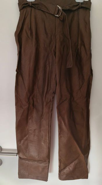 Pantalon femme Lolaliza brun effet cuir 38