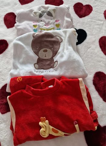 Lot pyjamas en velours 1 mois