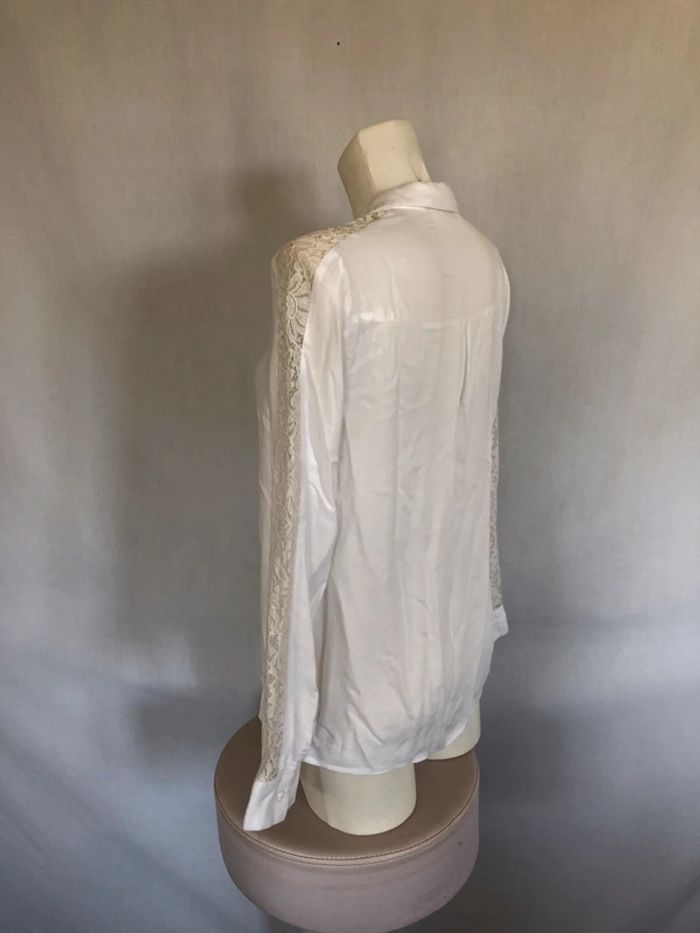 Chemise blanche manches longues dentelle Promod taille 36 38 très bon état - photo numéro 6