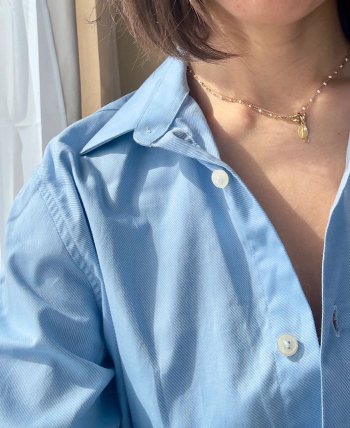 Chemise bleue ciel Monoprix taille S neuve sans étiquette - photo numéro 4