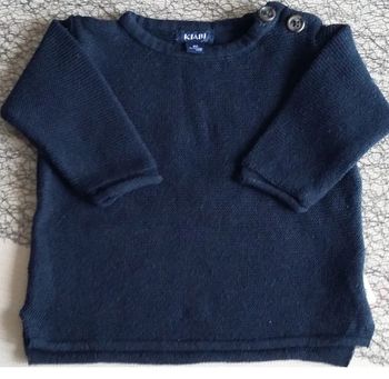 pull kiabi bleu marine "trop chou" 1 mois NEUF