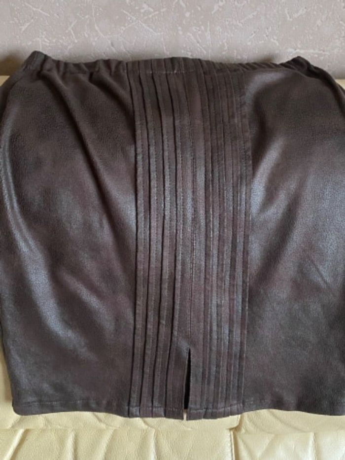 Jupe cuir souple marron T38 Lenny B