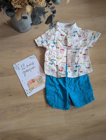 Ensemble Chemise et short 12 mois véhicule