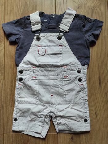 Salopette courte + t-shirt 6 mois Vertbaudet