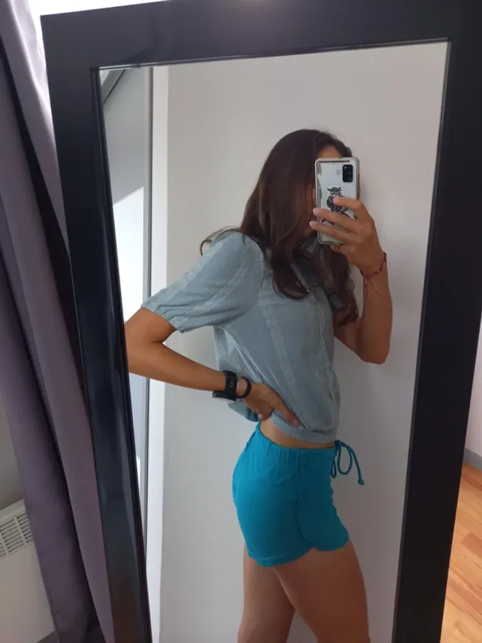Mini short bleu - photo numéro 3