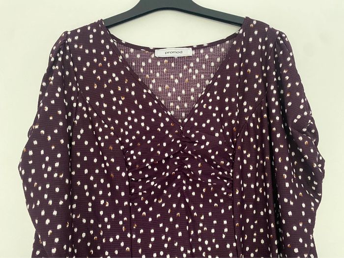 Robe violette à poids blancs Promod - photo numéro 2