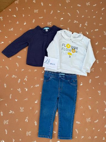 Ensemble gilet jean 18 mois