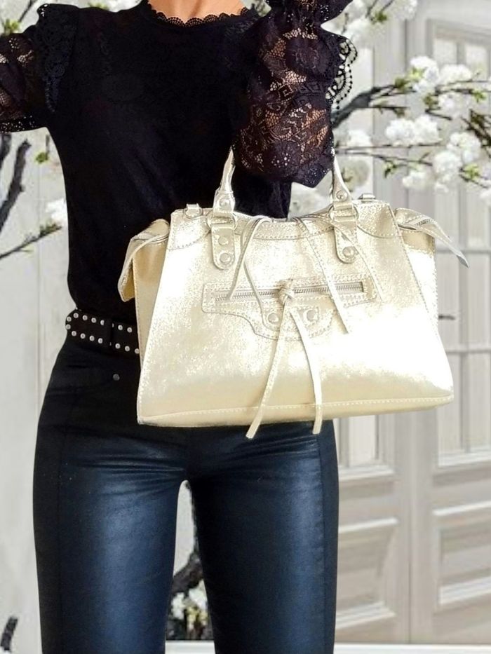 Sac trapèze cuir irisé 🇮🇹